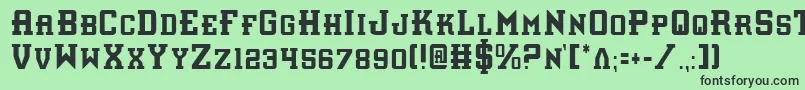 フォントInterceptorCondensed – 緑の背景に黒い文字
