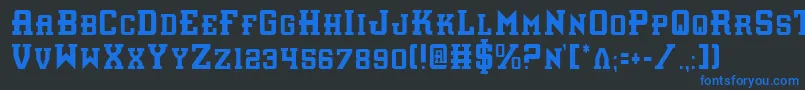 Шрифт InterceptorCondensed – синие шрифты на чёрном фоне