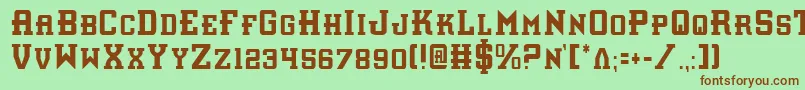 InterceptorCondensed Font – Brown Fonts on Green Background