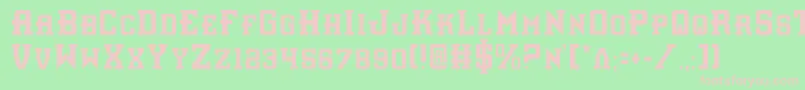 InterceptorCondensed-fontti – vaaleanpunaiset fontit vihreällä taustalla