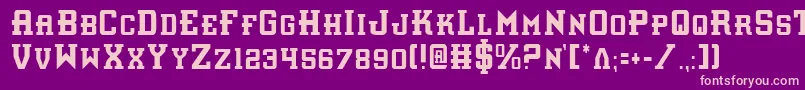 InterceptorCondensed Font – Pink Fonts on Purple Background
