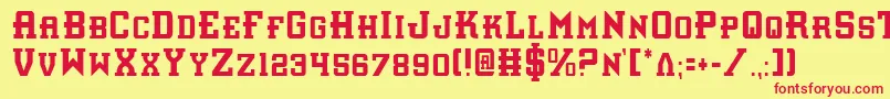 InterceptorCondensed Font – Red Fonts on Yellow Background