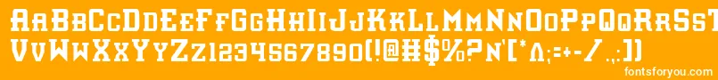 InterceptorCondensed Font – White Fonts on Orange Background