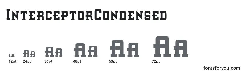 Размеры шрифта InterceptorCondensed