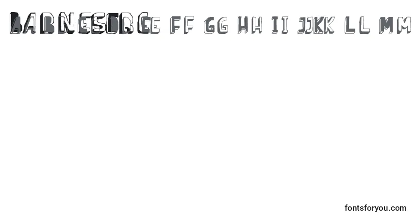 Czcionka BarnesErc08 – alfabet, cyfry, specjalne znaki