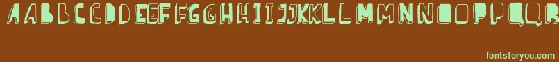 BarnesErc08-fontti – vihreät fontit ruskealla taustalla