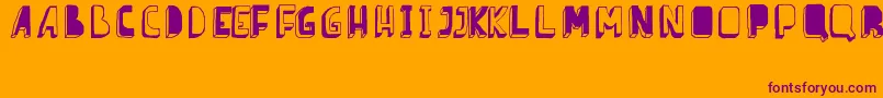 フォントBarnesErc08 – オレンジの背景に紫のフォント