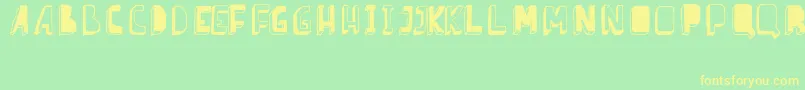 BarnesErc08-Schriftart – Gelbe Schriften auf grünem Hintergrund
