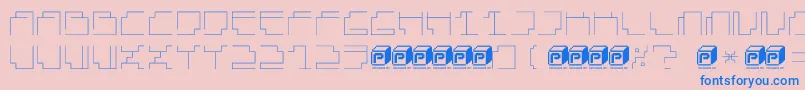 PapercubeLight-fontti – siniset fontit vaaleanpunaisella taustalla