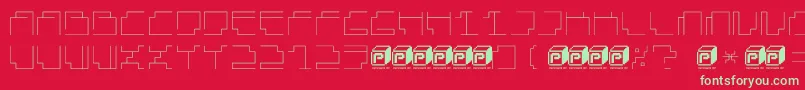 Шрифт PapercubeLight – зелёные шрифты на красном фоне