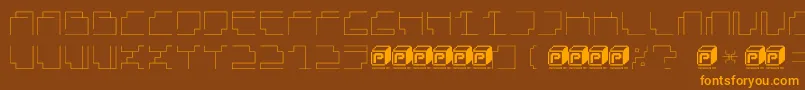 Weitere Informationen zur PapercubeLight-Schriftart PapercubeLight-Schriftart – Orangefarbene Schriften auf braunem Hintergrund