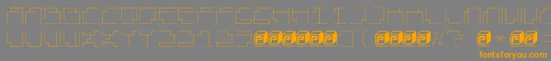 PapercubeLight Font – Orange Fonts on Gray Background