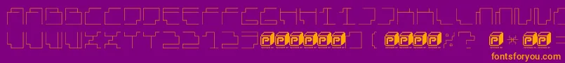 PapercubeLight Font – Orange Fonts on Purple Background