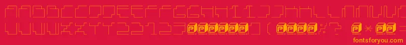Шрифт PapercubeLight – оранжевые шрифты на красном фоне