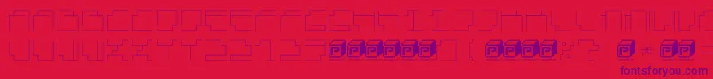 PapercubeLight Font – Purple Fonts on Red Background