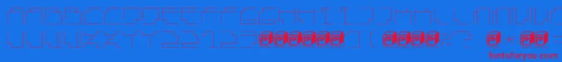フォントPapercubeLight – 赤い文字の青い背景