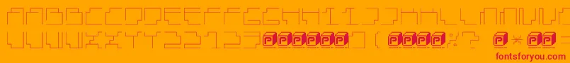 PapercubeLight Font – Red Fonts on Orange Background
