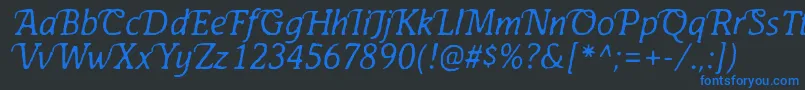 AntihistoryItalic Font – Blue Fonts on Black Background
