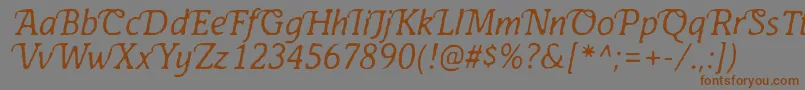 AntihistoryItalic Font – Brown Fonts on Gray Background