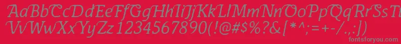 AntihistoryItalic Font – Gray Fonts on Red Background