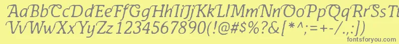 AntihistoryItalic Font – Gray Fonts on Yellow Background