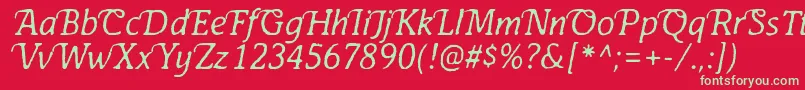 AntihistoryItalic Font – Green Fonts on Red Background
