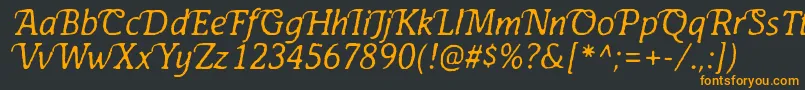 AntihistoryItalic Font – Orange Fonts on Black Background