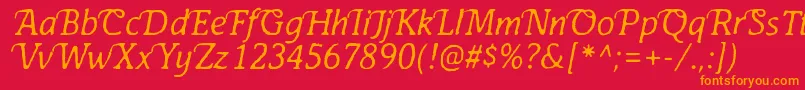 Шрифт AntihistoryItalic – оранжевые шрифты на красном фоне
