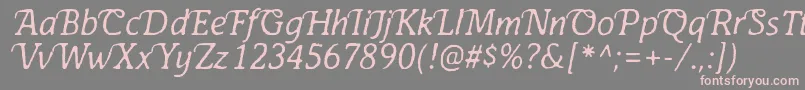 AntihistoryItalic Font – Pink Fonts on Gray Background