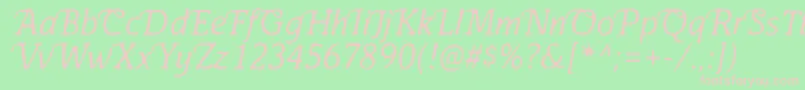 AntihistoryItalic Font – Pink Fonts on Green Background