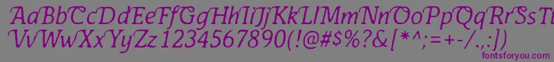 AntihistoryItalic Font – Purple Fonts on Gray Background