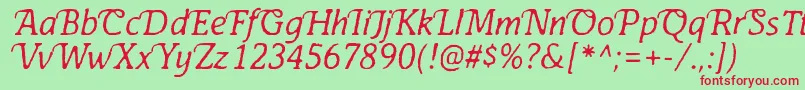 Шрифт AntihistoryItalic – красные шрифты на зелёном фоне