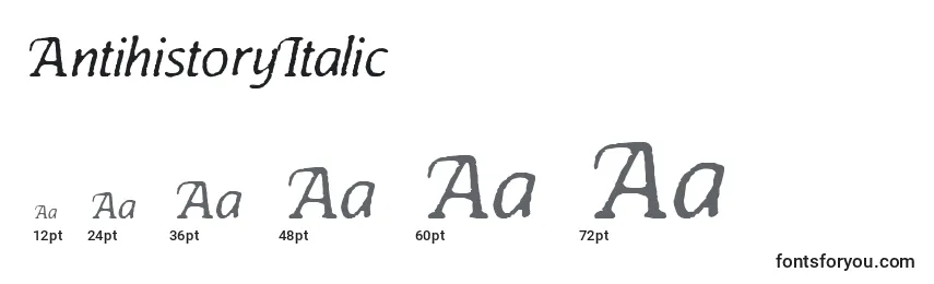 Размеры шрифта AntihistoryItalic