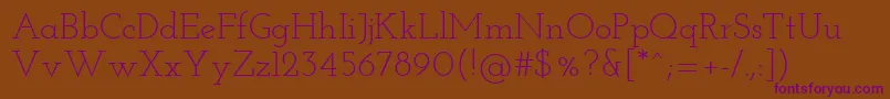 JosefinslabRegular Font – Purple Fonts on Brown Background