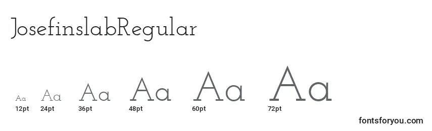 Размеры шрифта JosefinslabRegular