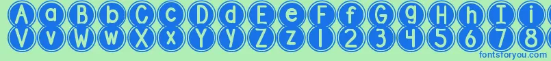 DjbPokeyDots Font – Blue Fonts on Green Background