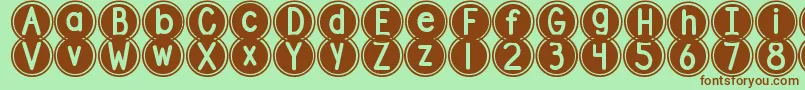 DjbPokeyDots Font – Brown Fonts on Green Background