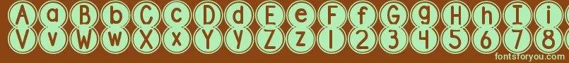 DjbPokeyDots Font – Green Fonts on Brown Background