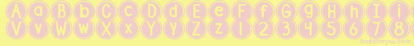 DjbPokeyDots Font – Pink Fonts on Yellow Background