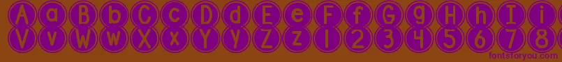 DjbPokeyDots Font – Purple Fonts on Brown Background