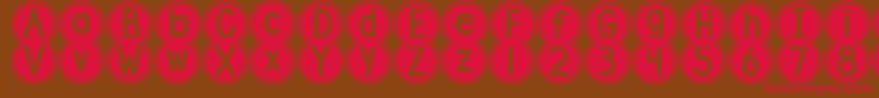 DjbPokeyDots Font – Red Fonts on Brown Background