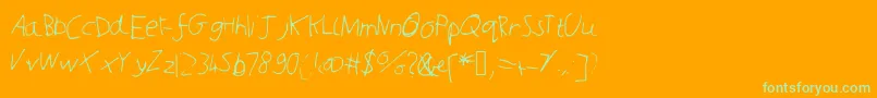 Joshcooper Font – Green Fonts on Orange Background