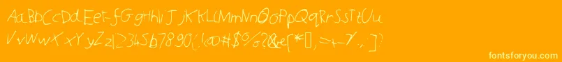 Joshcooper-Schriftart – Gelbe Schriften auf orangefarbenem Hintergrund