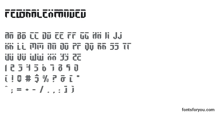 A fonte FedyralExpanded – alfabeto, números, caracteres especiais
