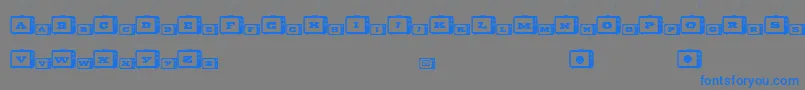 Fonte TinyTube – fontes azuis em um fundo cinza