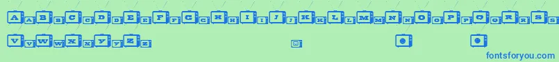フォントTinyTube – 青い文字は緑の背景です。