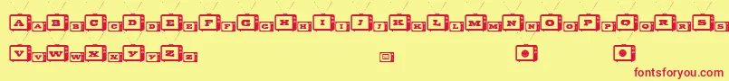 フォントTinyTube – 赤い文字の黄色い背景