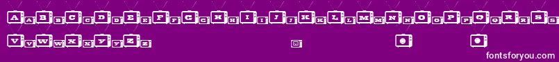 Czcionka TinyTube – białe czcionki na fioletowym tle