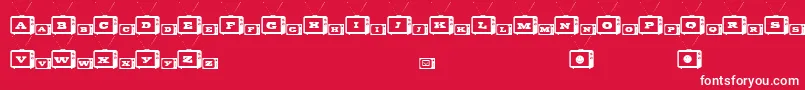 Czcionka TinyTube – białe czcionki na czerwonym tle