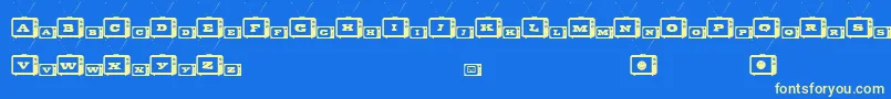 Шрифт TinyTube – жёлтые шрифты на синем фоне